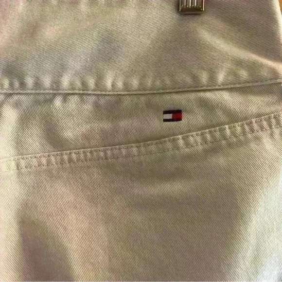 Y2K Tommy Hilfiger Jeans Women's Size 4 Bootcut Mid Rise Denim khaki Three snap - Picture 4 of 14